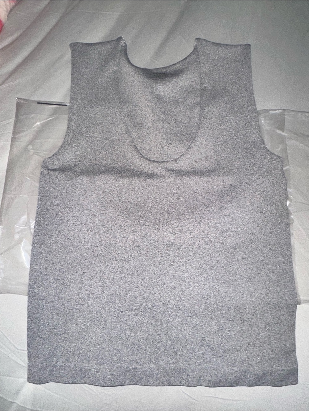 Zenana cropped scoop neck tank top double lined Grey - NEW S/M